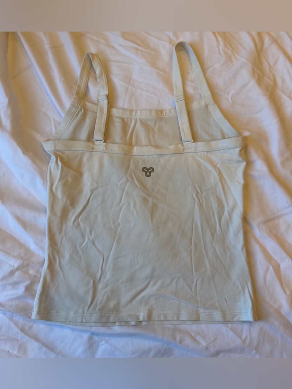 Aritzia Golden White Cami Tank Top S Adjustable Straps Pilates Clean Girl Y2K